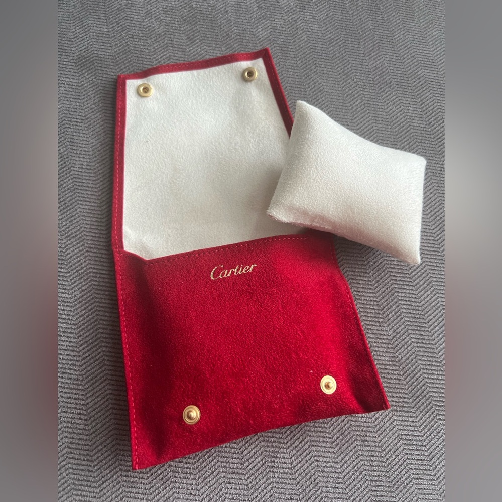 New Cartier Red Felt Love Bracelet Travel Pouch for Accessories and Jewelry - Picture 7 of 8